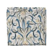 Art Nouveau French Waltz | Parchment + French Blue