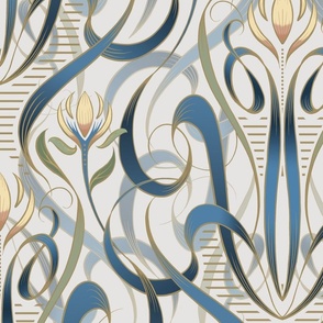 Art Nouveau French Waltz | Parchment + French Blue