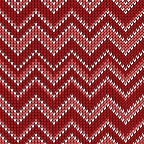 Chevron retro knit red white Christmas