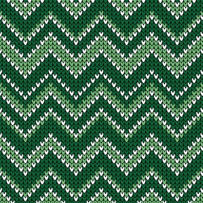 Chevron retro knit green white Christmas MCM