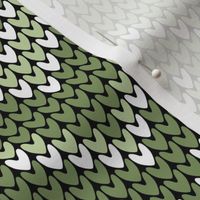Chevron retro knit sage green white