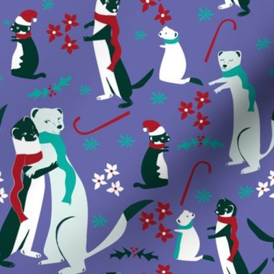 Weasel Hugs Christmas periwinkle