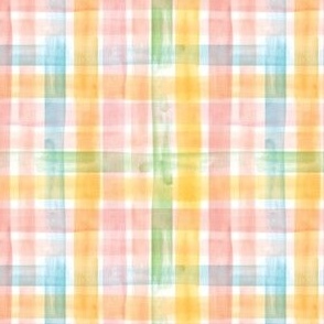 Watercolor Spring Gingham 4x4