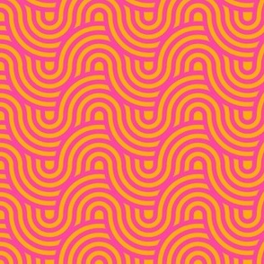 Layered and Swooshy Circles // Hot Pink and Marigold