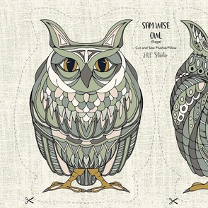 Sam Wise Owl -Cut and Sew - Sage