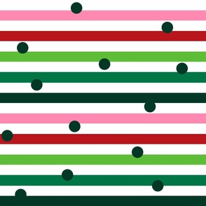 Preppy Christmas Stripes and Polka Dots