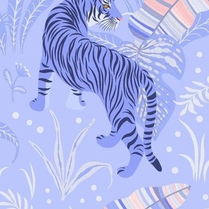 Tigers. Soft Lavender. LARGE SCALE