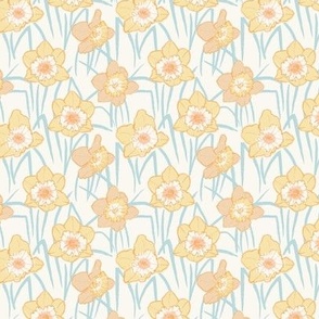 Daffodil fields - mini Cooling Blue - Hufton Studio