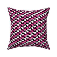 Cat geometric diagonal Hot pink wihite and black