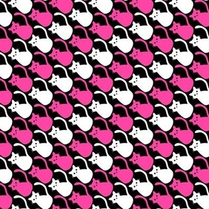 Cat geometric diagonal Hot pink wihite and black