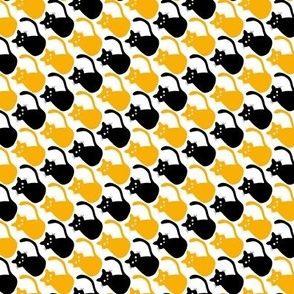 Cat geometric diagonal yellow black on white