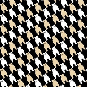 Cat Houndstooth check black withe and sand neutral