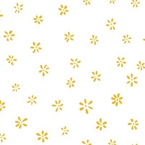 Ditsy Daisy Floral Textures Marigold yellow