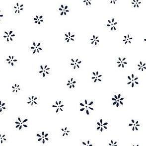 Ditsy Daisy Floral Midnight Blue