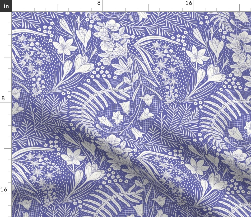 Forest Flowers reimagined paisley pattern Purple lilac Very Peri Pantonecoty2022