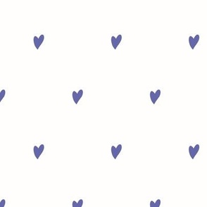 Tiny ditsy Valentines hearts Very peri Purple lilac on white