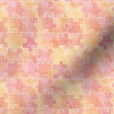 Watercolor Jigsaw Puzzle Pieces