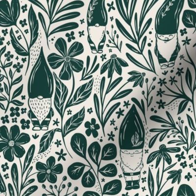 Garden Gnomes - dark green and cream - small/medium