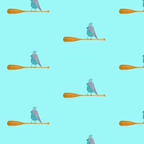 bird on paddle aqua