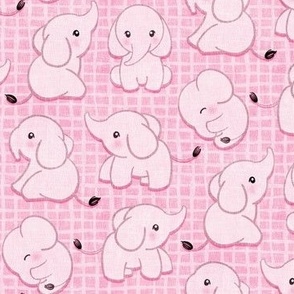 Elephant Babies in pastel cotton candy pink 