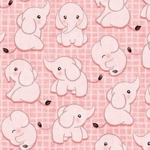 Elephant Babies in pale coral pink 