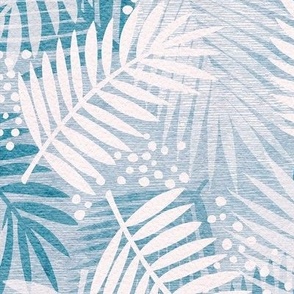 Misty Blue Palms - Large Scale