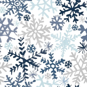 Painted Snowflake - Blue - Biggie Scale