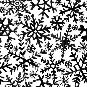 Painted Snowflakes - Black - Biggie Scale