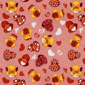 Valentine & Heart Rubber Duck Scatter - Red