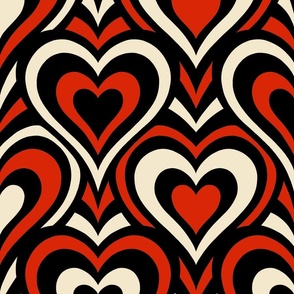Sweethearts - extra large - black, red, and cream