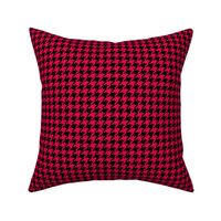 Vertical Pixel Houndstooth - Red and Black