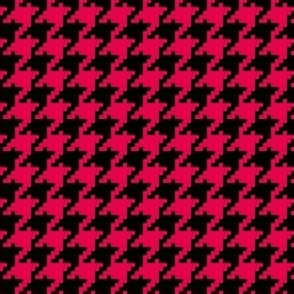 Vertical Pixel Houndstooth - Red and Black