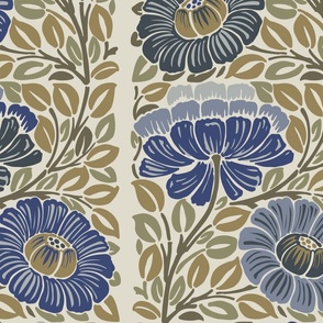 zinnia tile in blue