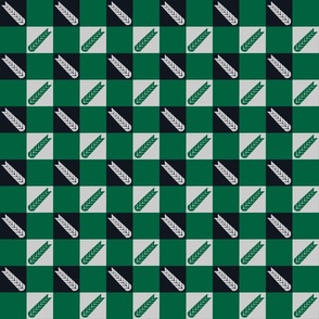 Green, Silver and black checkers with wheat