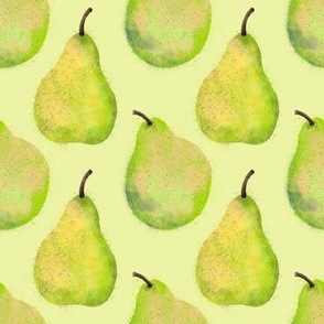 Medium Bartlett Pears on Light Green