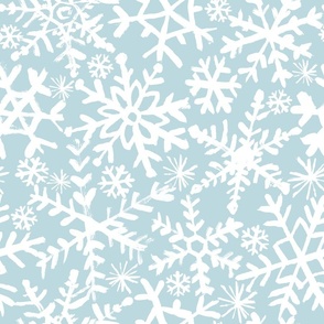 Painted Snowflake - Lt Blue Bkg - Biggie Scale