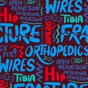 4 inch Ortho Scribbles in Red and Blue
