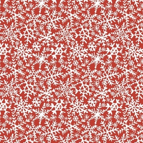 Painted Snowflakes - Red Bkg - Reduced Scale