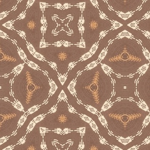 Kilim Mandala Pattern Natural Brown Large