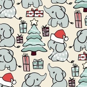 Cheerful Christmas Elephants 