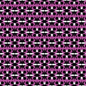 Magenta Black and White Abstract Stripe