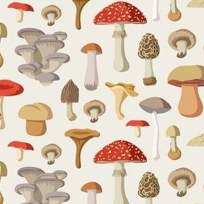 Mushrooms on Light Grey
