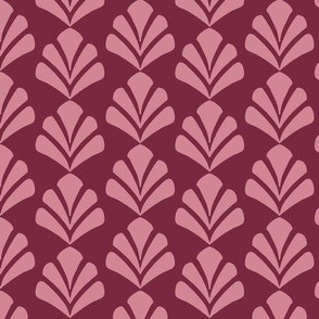 Art Deco Fan Pattern Dark Pink