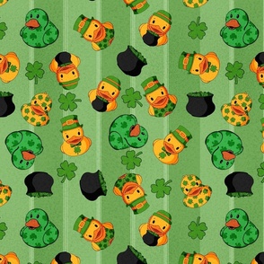St. Patrick's Day Scattered Rubber Ducks - Striped