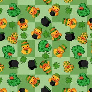 St. Patrick's Day Scattered Rubber Ducks - Checkerboard
