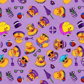 Scattered Summer Rubber Ducks - Purple