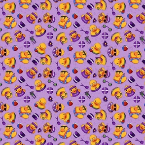 Small Scattered Summer Rubber Ducks - Purple