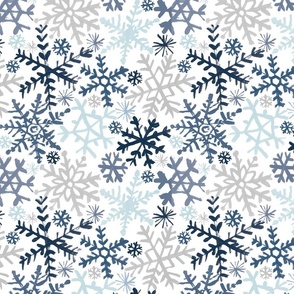 Painted Snowflakes - Blue