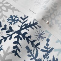 Painted Snowflakes - Blue - Reduced Scale