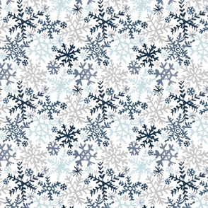 Painted Snowflakes - Blue - Reduced Scale